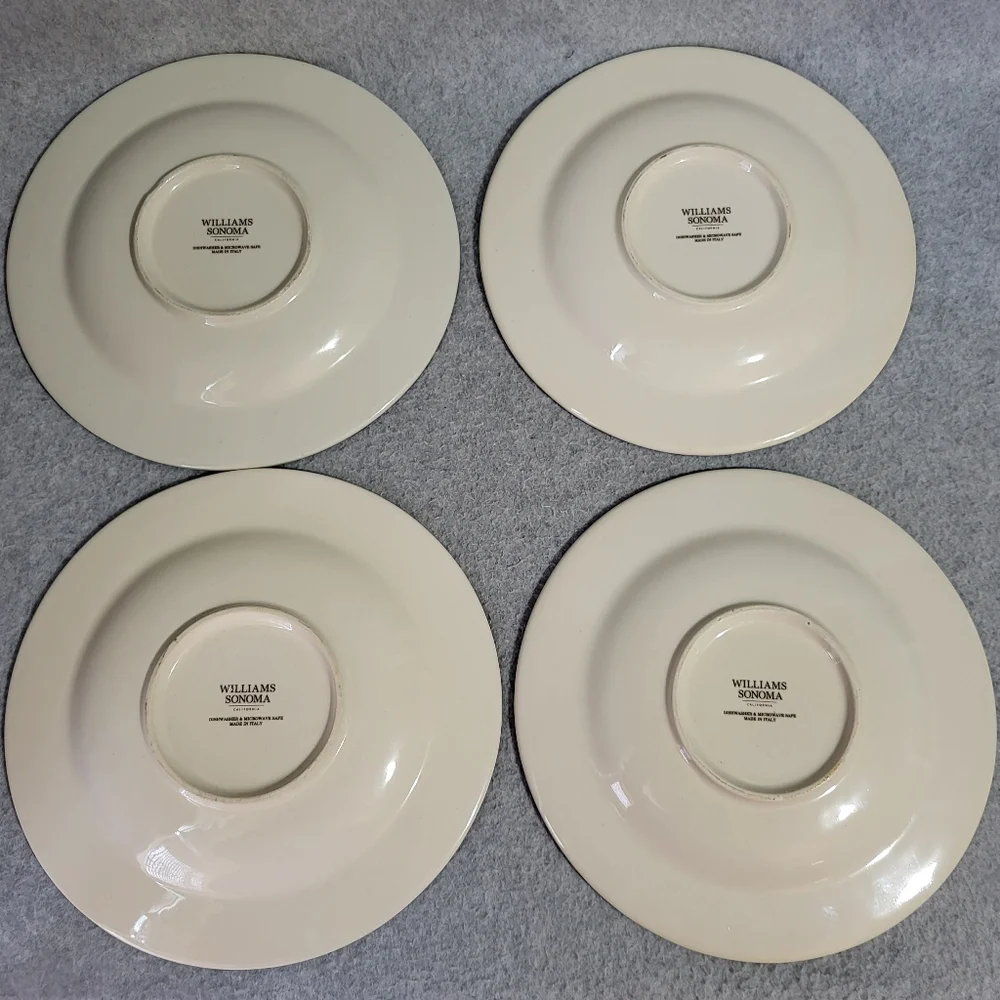 Williams Sonoma Set 4 Sicily Ceramic Salad Plates 9